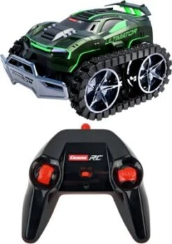 CARRERA RC - 2,4GHz Ultimate Terrain Vehicle (UTV) Stunt Car, Ferngesteuertes Auto Für Kinder Ab 6 Jahren, 4WD Offroad Fahrzeug, 2in1 Auf Knopfdruck Zwischen Rädern Und Kettenantrieb Wechseln, Sprit